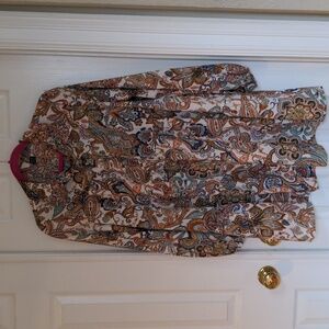 Paisley Button-Up Dress, EUC, Medium Relaxed Fit